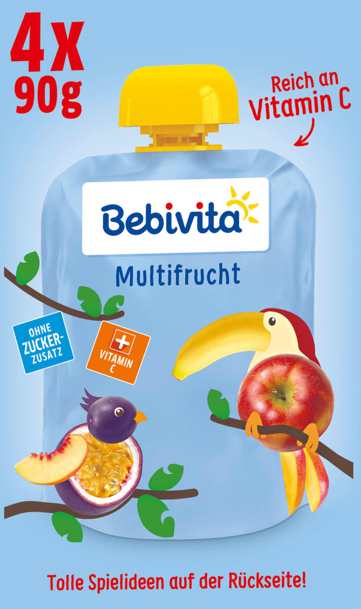 Quetschie Kinderspass Multifrucht ab 1 Jahr (4x90 g), 360 g