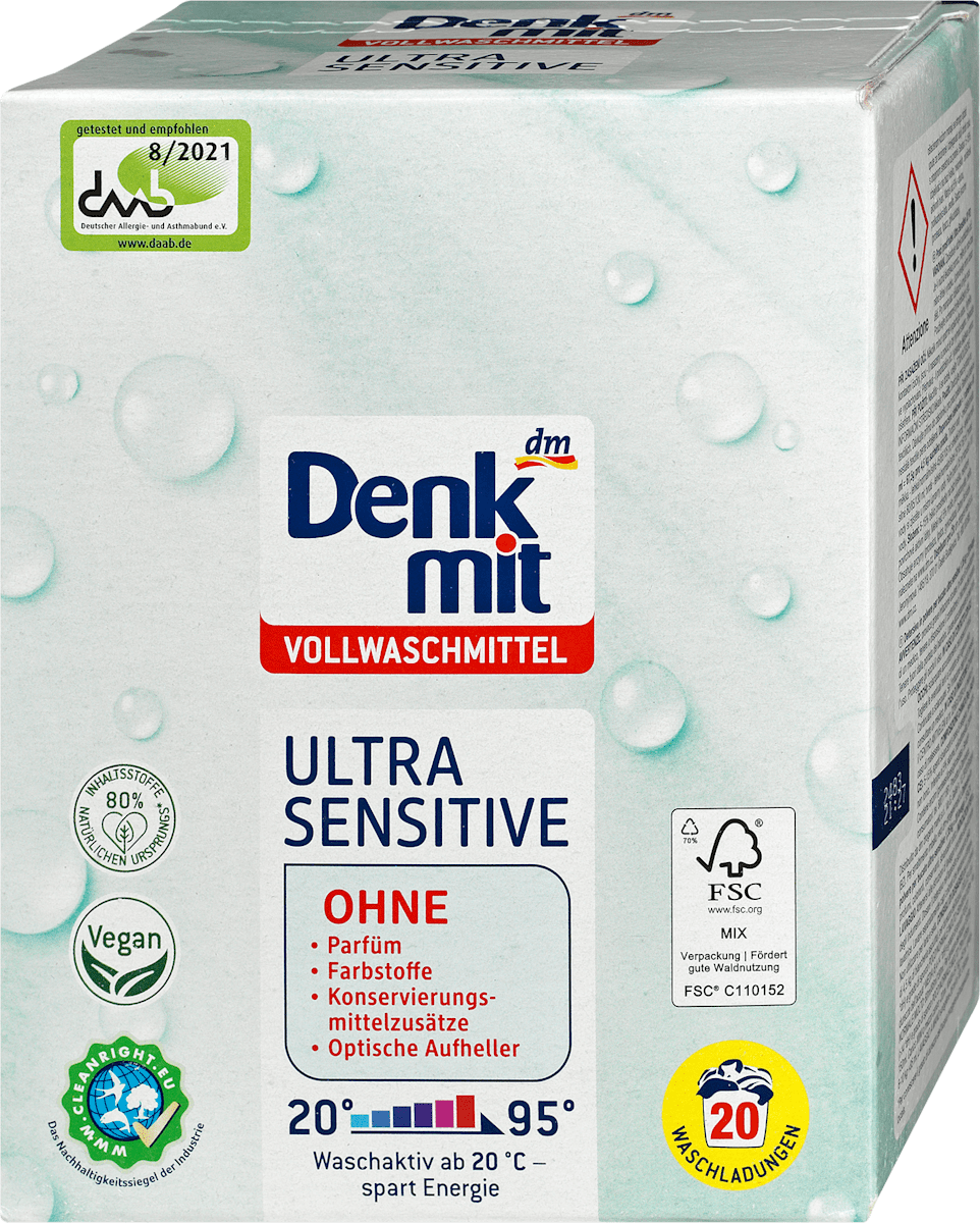 Vollwaschmittel Pulver Ultra Sensitive, 1,35 kg