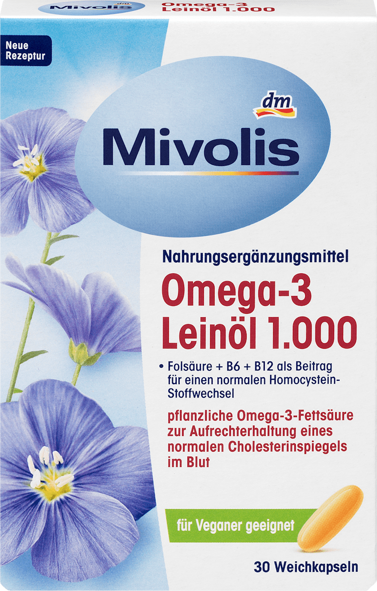 Mivolis Kapsule omega3 laneno ulje s vitaminom E, B6, B12 i folnom