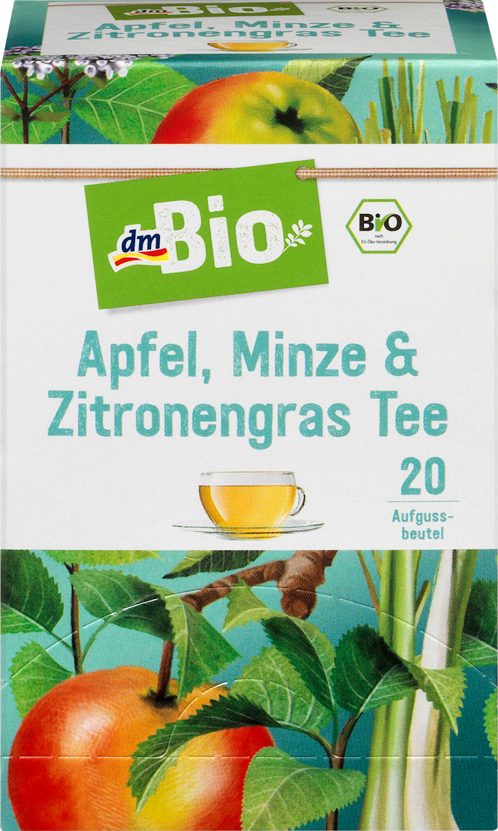 dmBio Früchte & KräuterTee Apfel, Minze & Zitronengras (20 x 2 g), 40