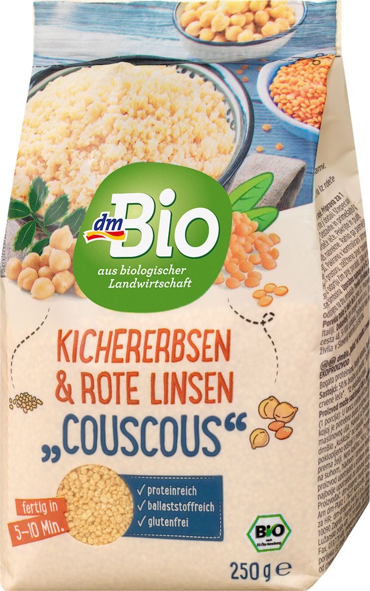 dmBio Couscous, Kichererbsen & roten Linsen, 250 g dauerhaft günstig