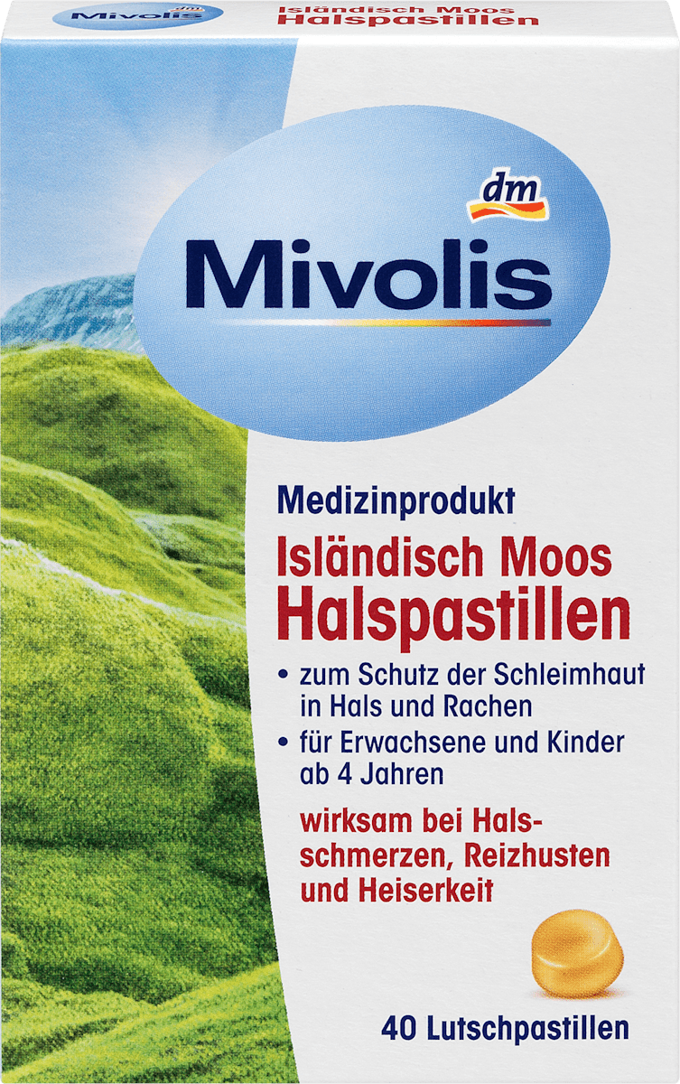 Isländisch Moos Halspastillen, 40 St