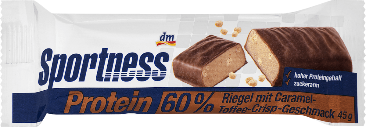 Proteinriegel 60%, Caramel Toffee Crisp Geschmack, 45 g
