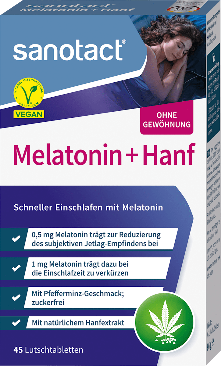 sanotact Melatonin + Hanf Lutschtabletten 45 St, 66 g dauerhaft günstig
