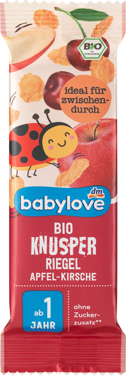 babylove Bio Knusper Riegel Apfel-Kirsche, 25 g | dm.at