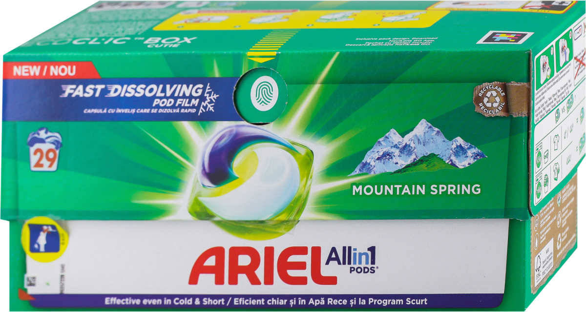 ARIEL PODS Mountain Spring All in 1 kapsule za veš, 29 kom povoljna