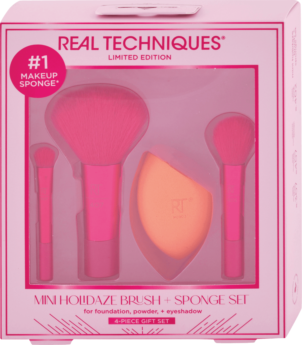 REAL TECHNIQUES Darčekové balenie Mini Holidaze Brush + Sponge Set