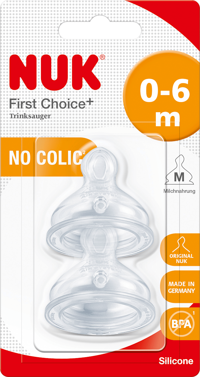 NUK First Choice+ Trinksauger Silikon Gr.1 M - 2 Stück