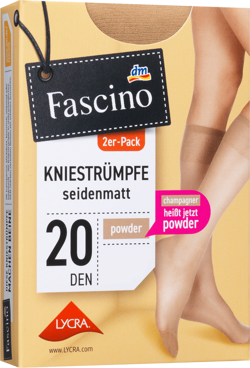 Fascino Kniestrümpfe seidenmatt powder Gr. 35-38, 20 DEN, 2 St dauerhaft  günstig online kaufen