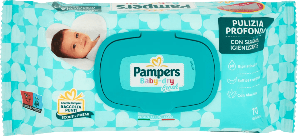 Pampers Salviette Baby-dry fresh, 70 pz Acquisti online sempre