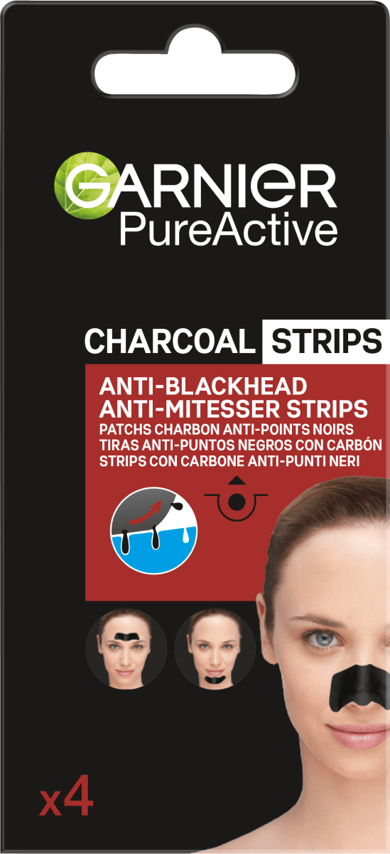 Anti-Mitesser 4 Kohle, Strips Active Hautklar mit Skin Garnier St