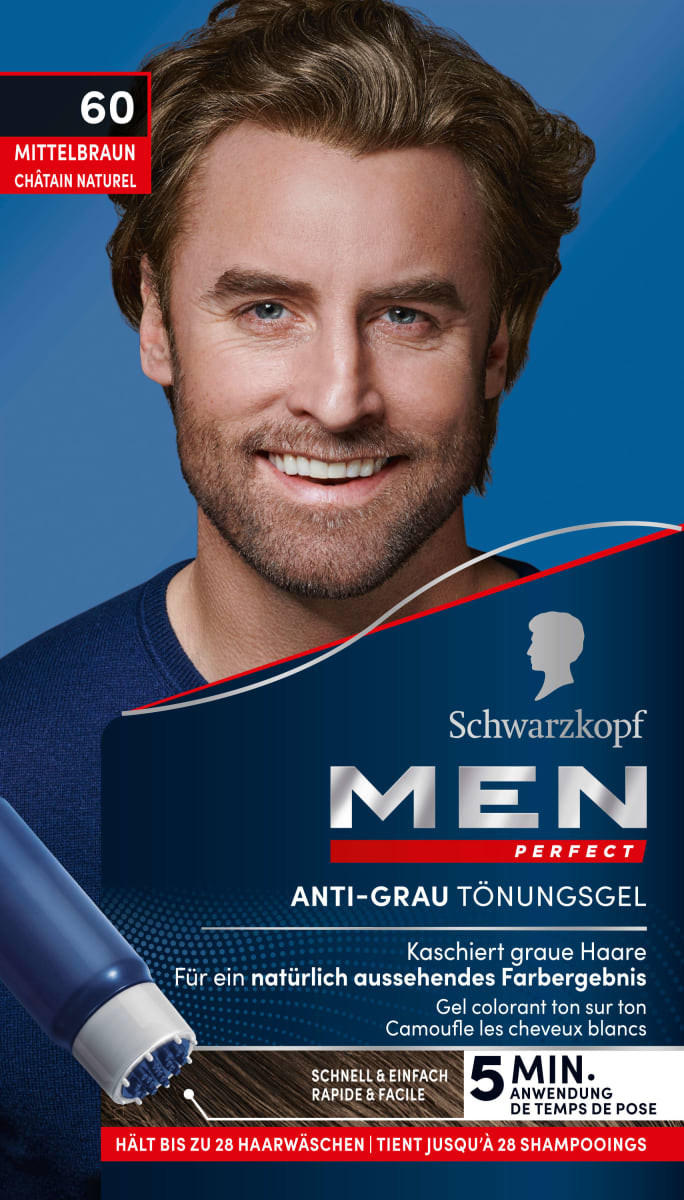 Schwarzkopf Men Perfect Tönung Anti-Grau-Gel Natur Hellbraun 50, 1 St