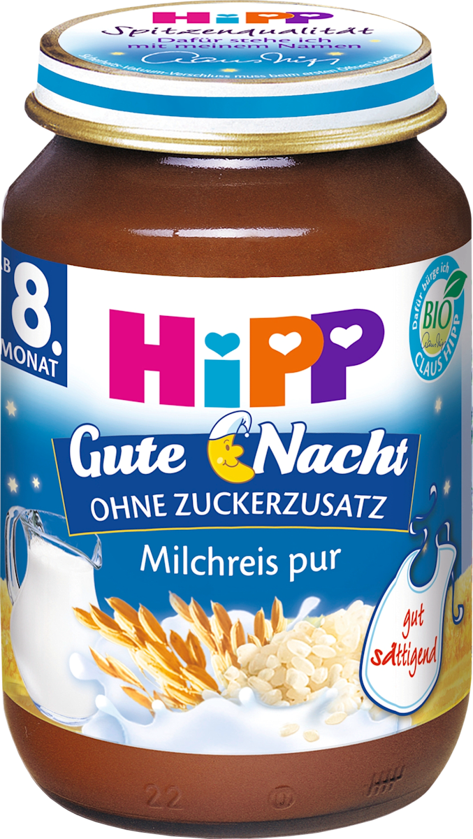 HiPP Abendbrei Gute Nacht Milchreis pur ab 8. Monat, 190 g dauerhaft günstig online kaufen dm.de