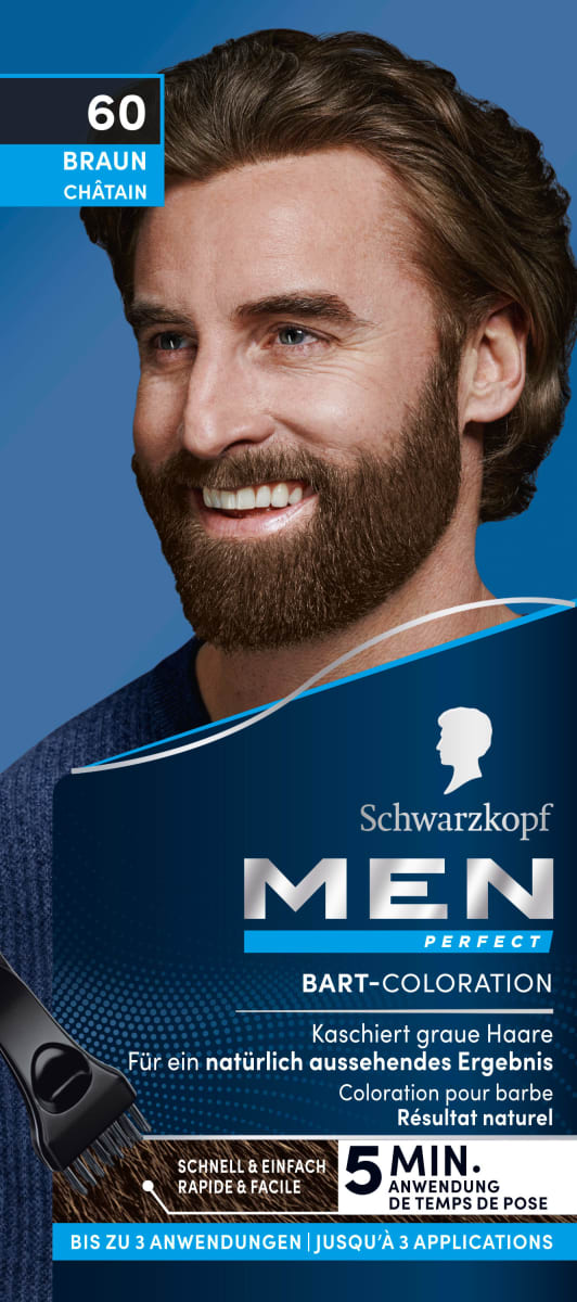 Just For Men Färbemittel für Schnurrbart und Bart, dunkelbraun 30ml