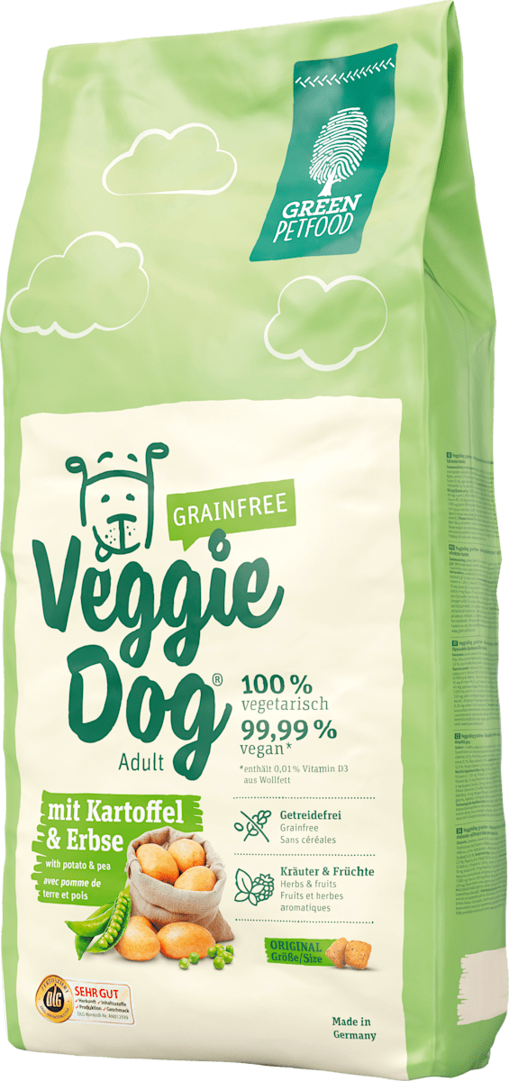 Green Petfood Trockenfutter fur Hunde getreidefrei VeggieDog mit Kartoffel Erbse 15 kg dauerhaft gunstig online kaufen dm