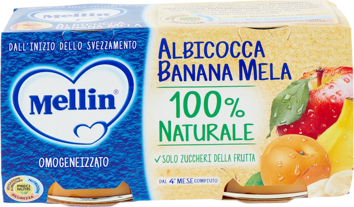Mellin Omogeneizzato all'albicocca, banana e mela, 200 g Acquisti