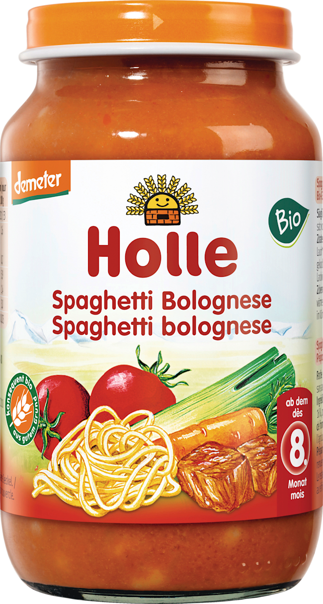 Holle baby food Menü Spaghetti Bolognese ab dem 8.Monat, demeter, 220 g ...