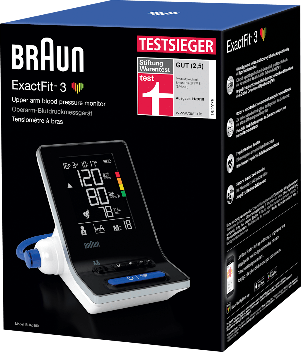Braun Oberarm-Blutdruckmessgerät ExactFit 3 BUA6150, 1 St 