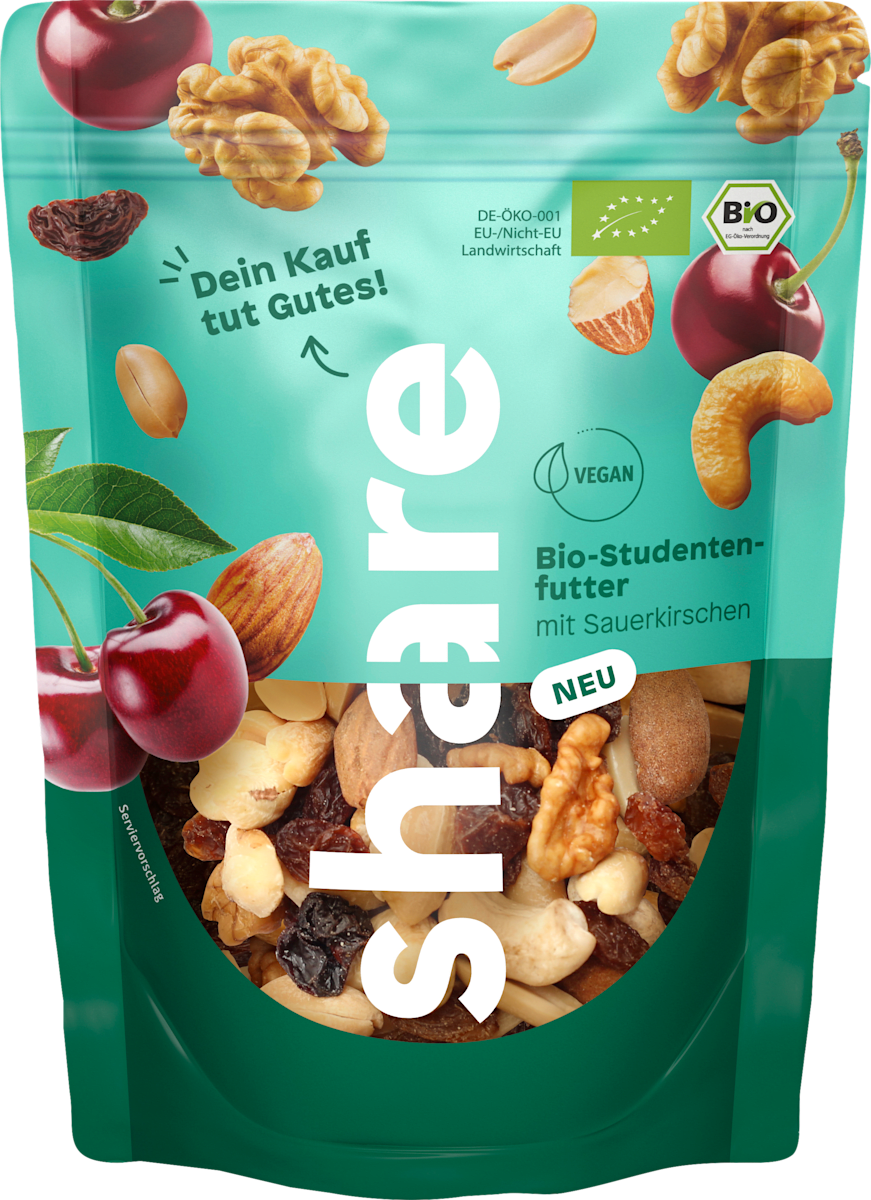 share Nuss & TrockenobstMischung Studentenfutter mit Sauerkirschen, 150 g dauerhaft