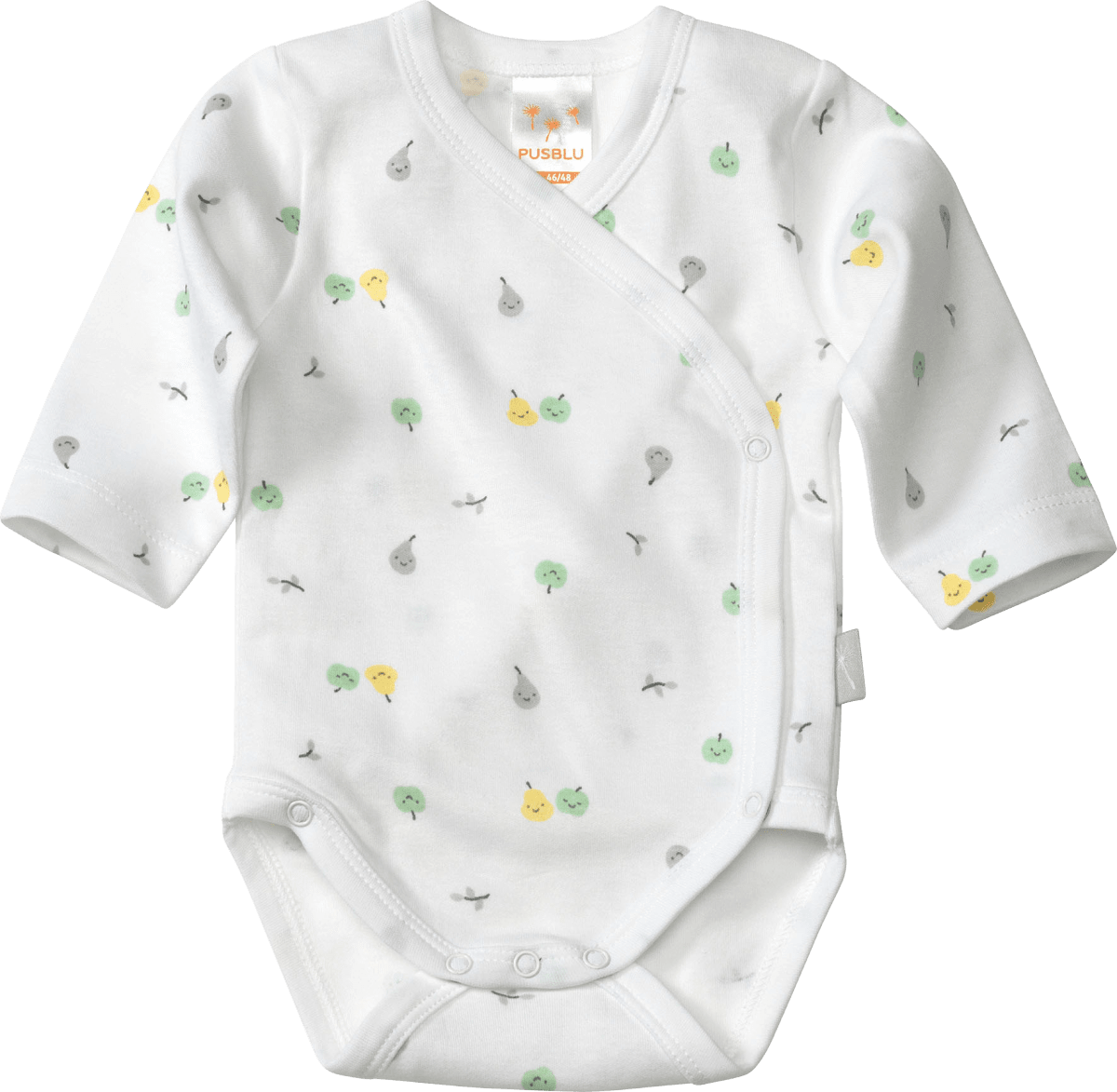 Baby Wickelbody, Gr. 46/48, in Bio-Baumwolle, weiß, grün, 1 St