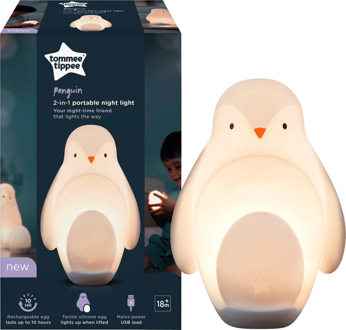 ZKLiLi Pinguin Nachtlicht - Süße Silikon LED Lampe Mit 7 Farben Für Kinderzimmer