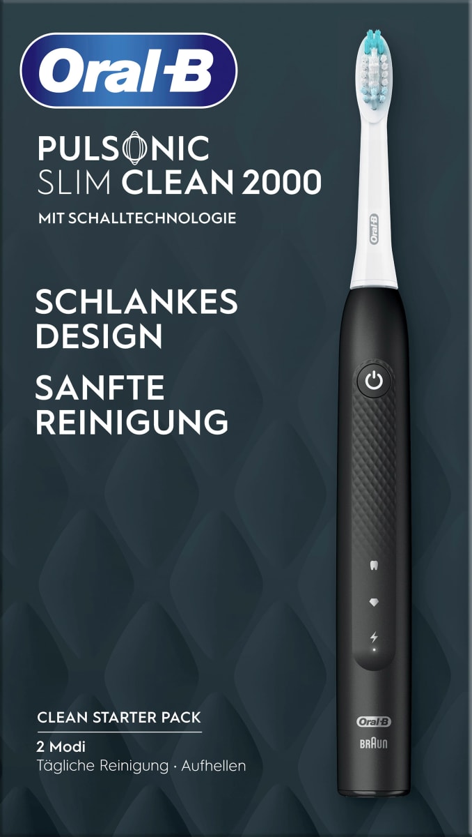 Clean 1 Elektrische online Pulsonic günstig 2000 dauerhaft Oral-B Slim St Schwarz, kaufen Zahnbürste