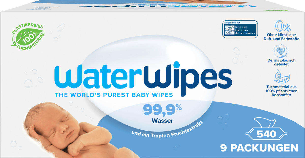 WaterWipes Feuchttücher (9x60 St), 540 St dauerhaft günstig online