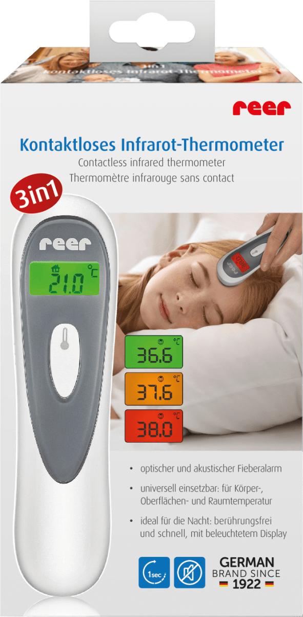 1TEMP 3in1 Thermometer Infrarot kontaktlos 1 Sekunde 1 Stück