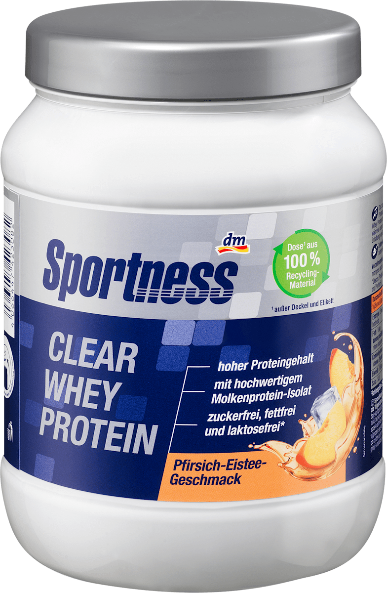 Sportness Proteinpulver Clear Whey mit Pfirsich Eistee Geschmack, 400 g ...