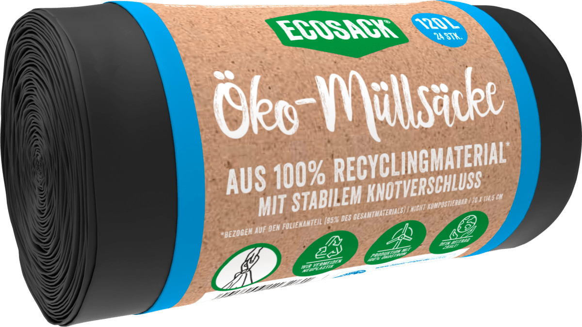 Ecosack Müllsäcke Öko 120 l mit Knotverschluss, 24 St dauerhaft günstig  online kaufen