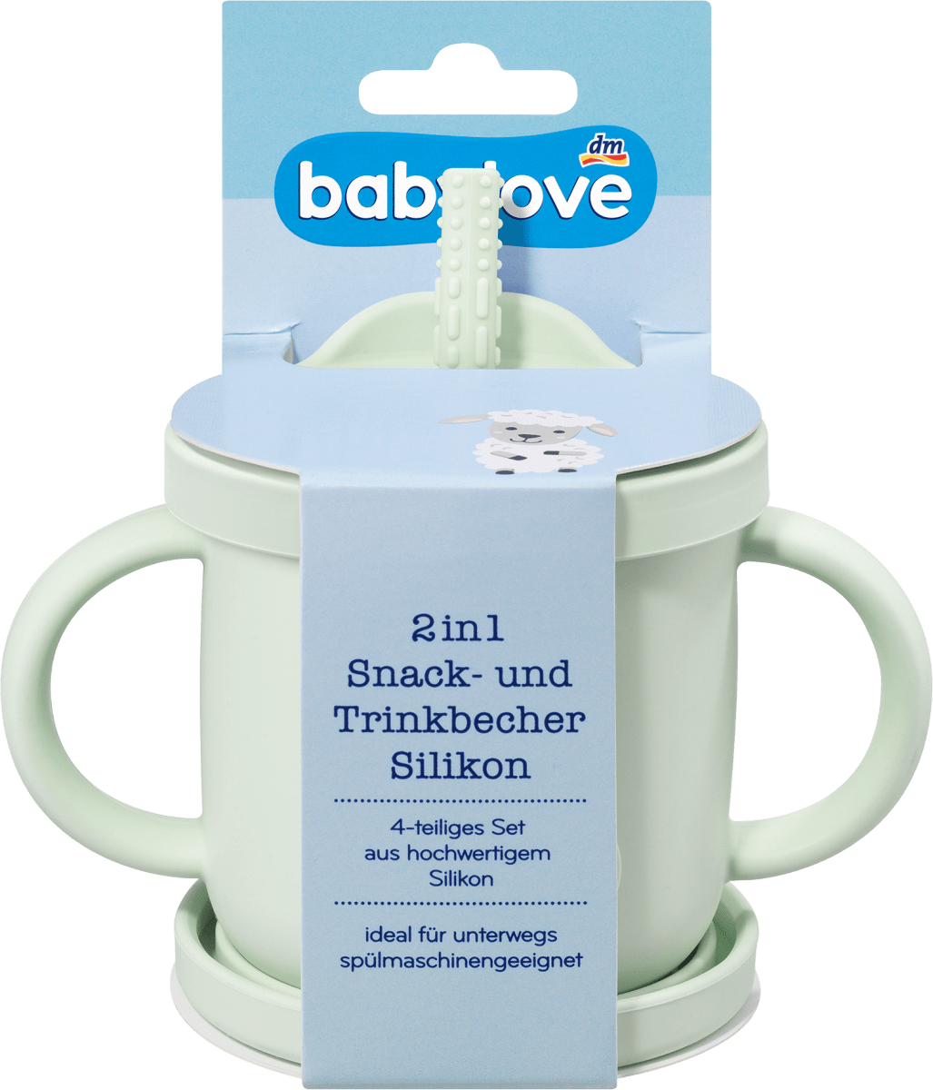 babylove Snack- und Trinkbecher 2in1 Silikon mint, 1 St dauerhaft