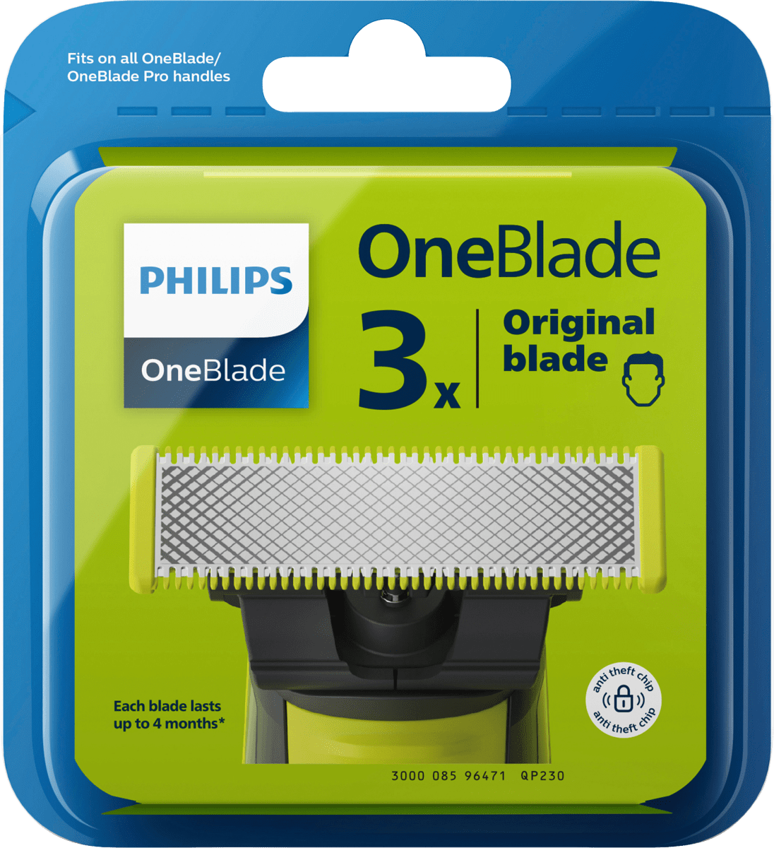 PHILIPS OneBlade Rasierklingen OneBlade QP230/50, 3 St dauerhaft günstig  online kaufen