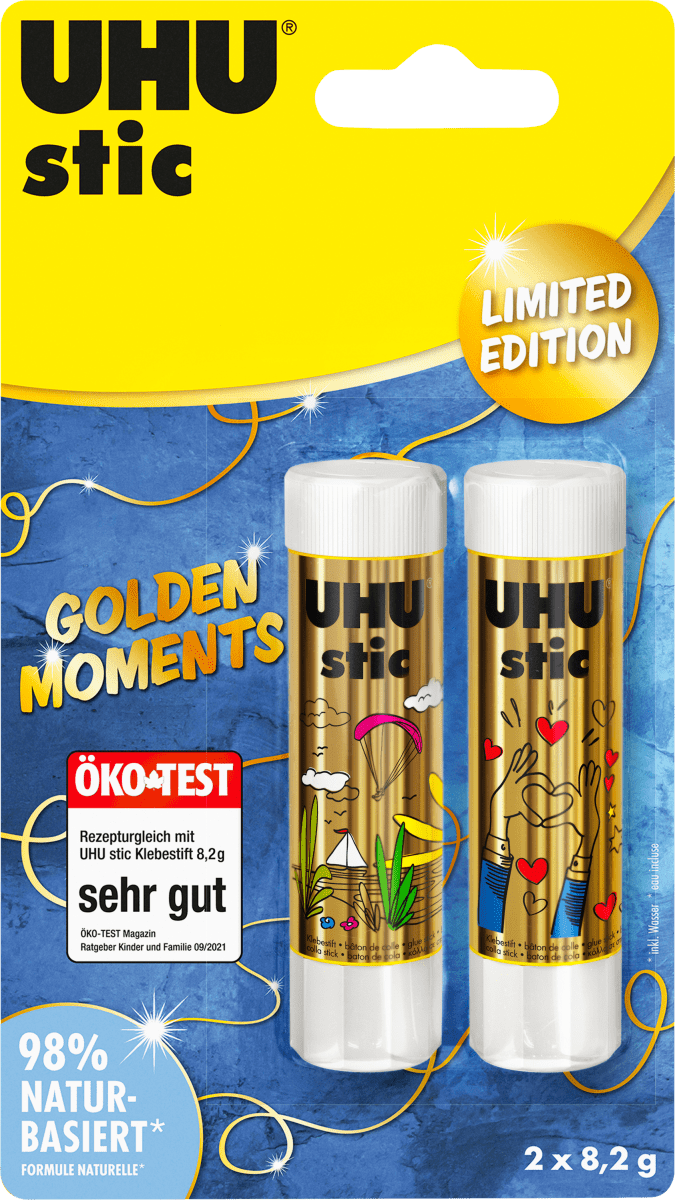 UHU Klebestifte Golden Moments ohne Lösungsmittel (2 x 8,2 g), 2 St  dauerhaft günstig online kaufen