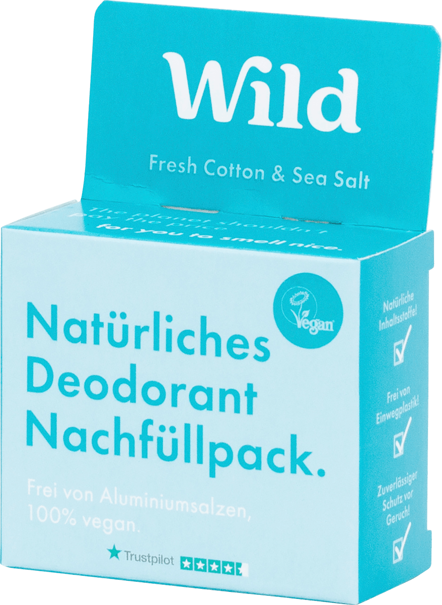 Wild Deodorant Deo-Stick Fresh Cotton und Sea Salt Nachfüller, 40