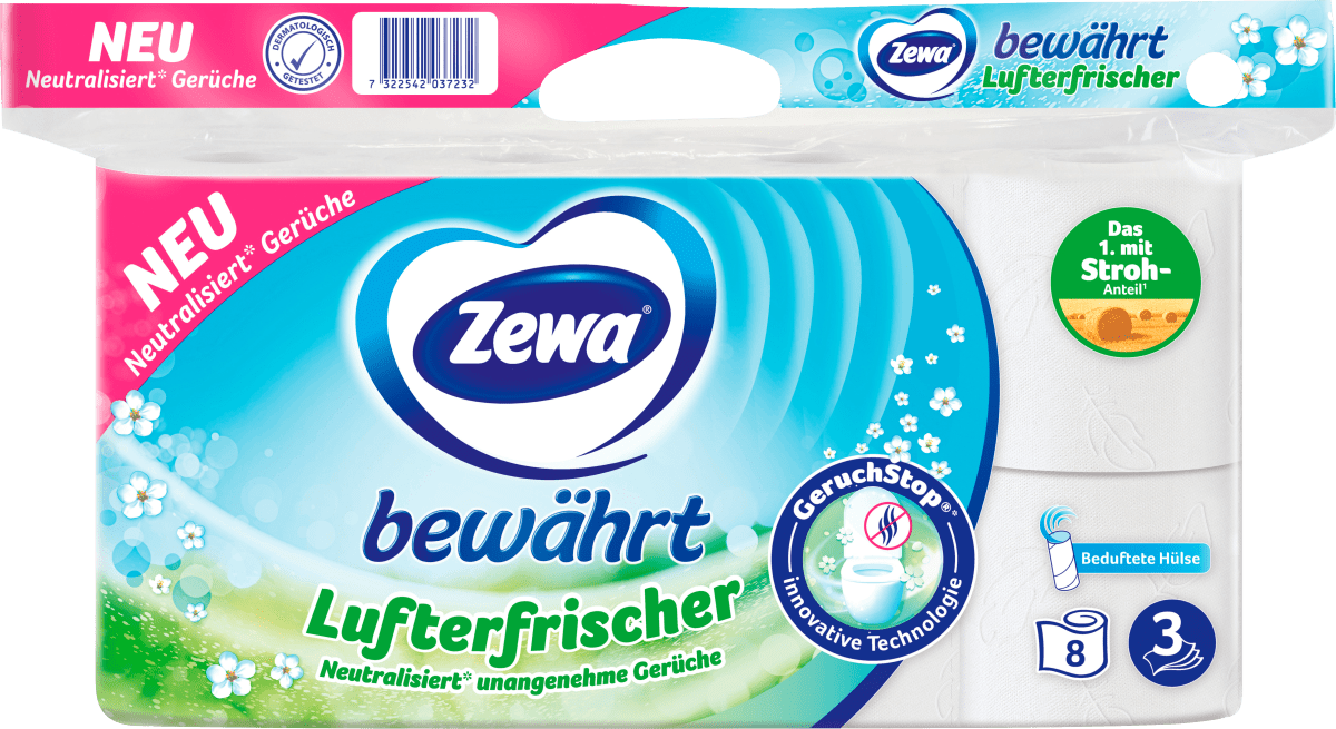 Zewa Toilettenpapier Lufterfrischer 3-lagig (8x150 Blatt), 8 St