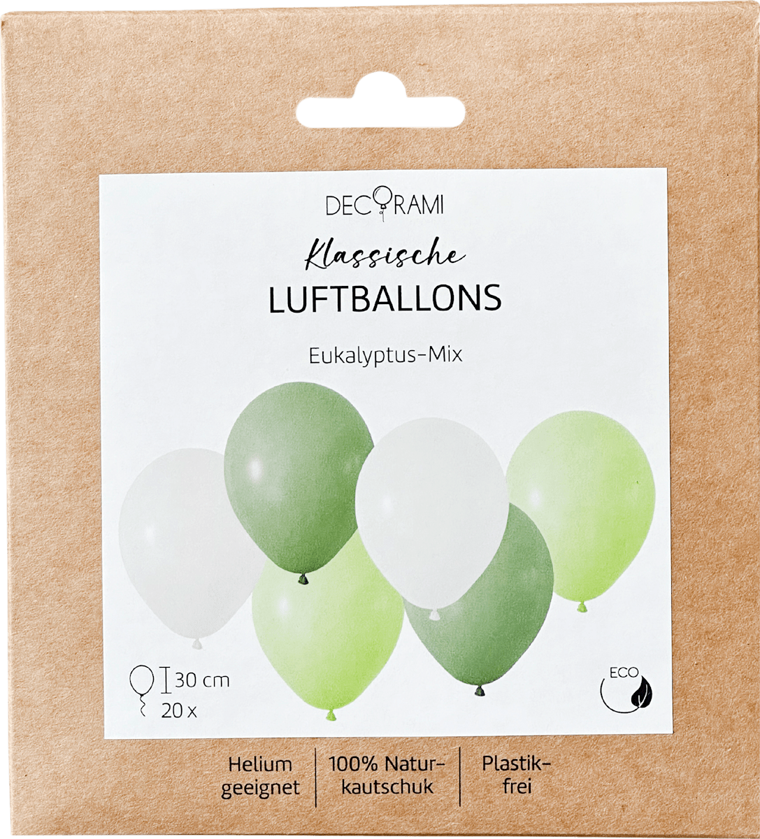 50 Grüne & Goldene Luftballons - Eukalyptus Grün Mit Gold Konfetti Für Hochzeiten & Partys