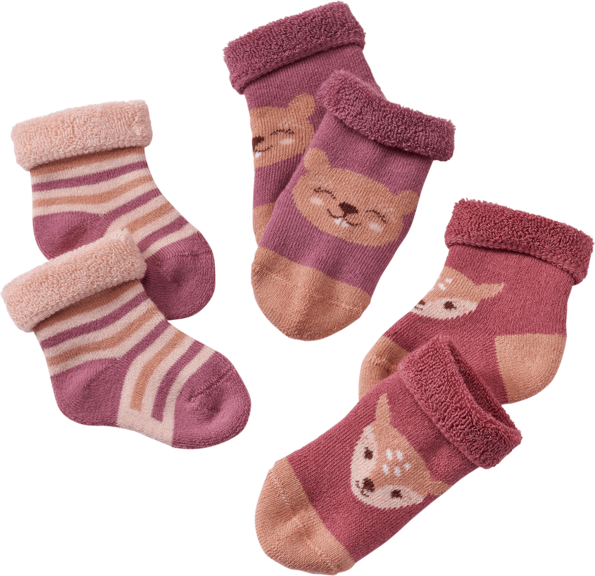 ALANA Socken mit Ringeln & Tier-Motiven, lila, Gr. 13/14, 3 St dauerhaft  günstig online kaufen