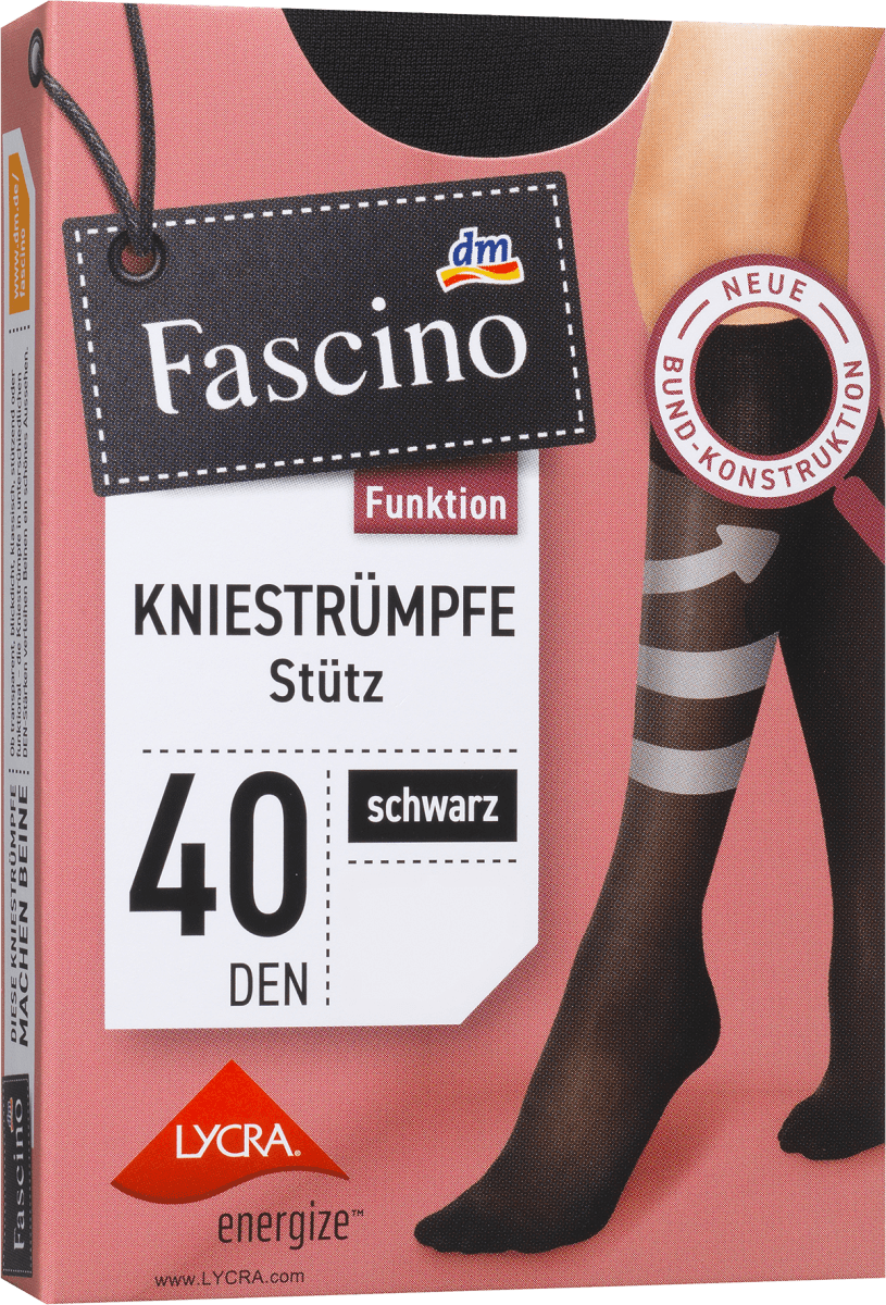 Fascino 39-42, kaufen Gr. St Kniestrümpfe schwarz günstig Stütz-Funktion DEN, 1 online mit 40 dauerhaft