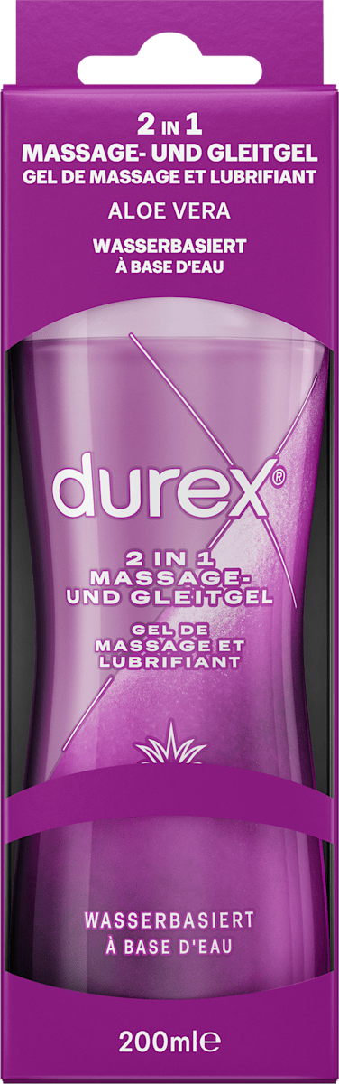 Durex Gefhlsecht Ultra Durex 2in1 Massage Und Gleitgel Aloe Vera - 200ml,  Wasserbasiert, Fr Krper Und Intimbereich Durex 2in1 Massage Und Gleitgel  Aloe Vera 200ml