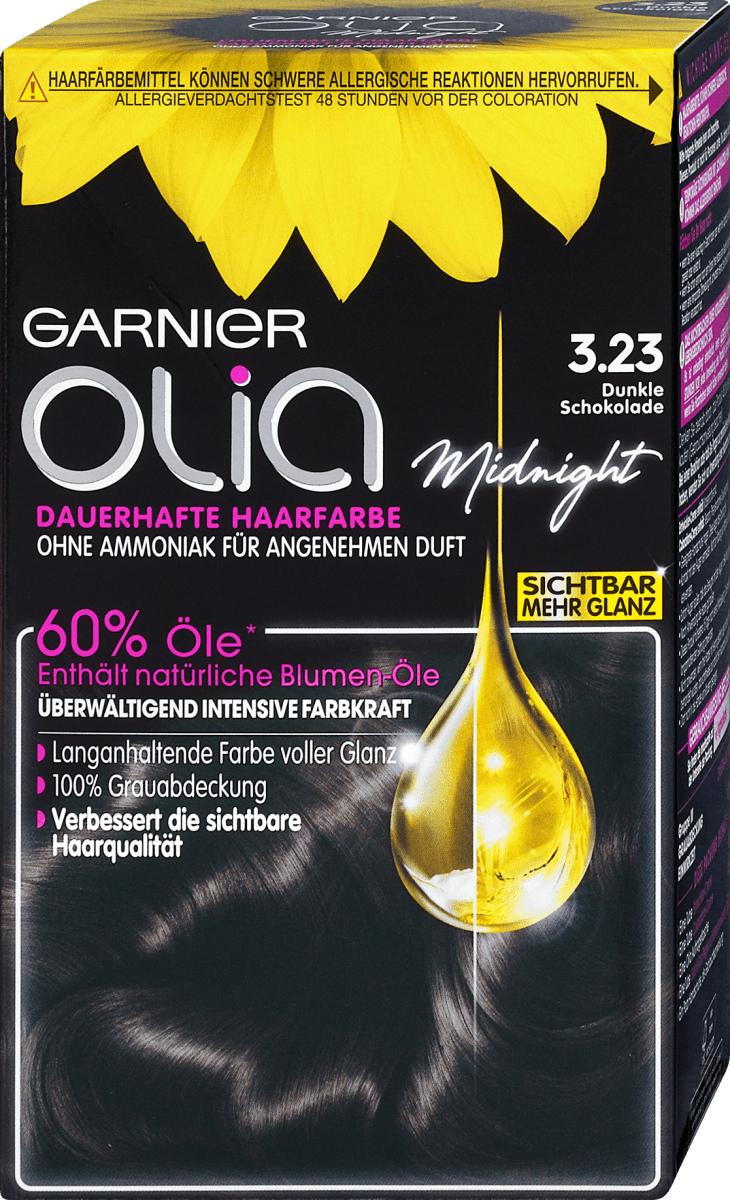 Garnier Olia dauerhafte Haarfarbe Nr. Schokolade, 1 St Dunkle - 3.23
