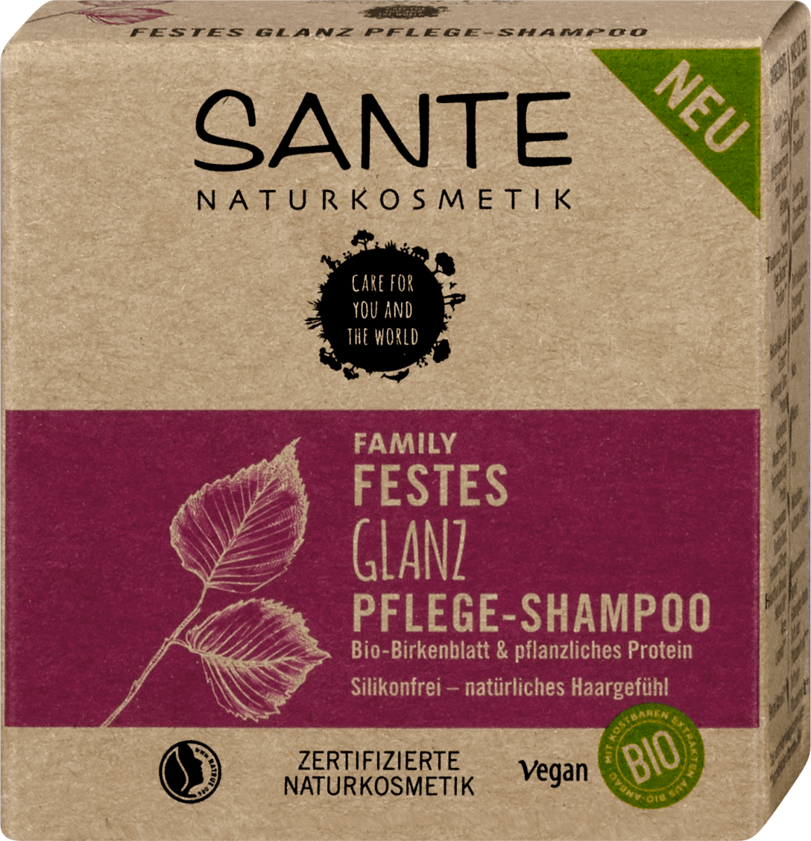 SANTE NATURKOSMETIK Family Festes Glanz Pflege-Shampoo, 60 g