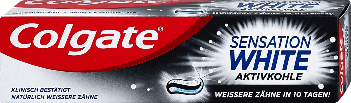Colgate Sensation White Zahnpasta – 75 Ml, Entfernt Verfärbungen, Zahnschmelzschonend, Mit Fluorid