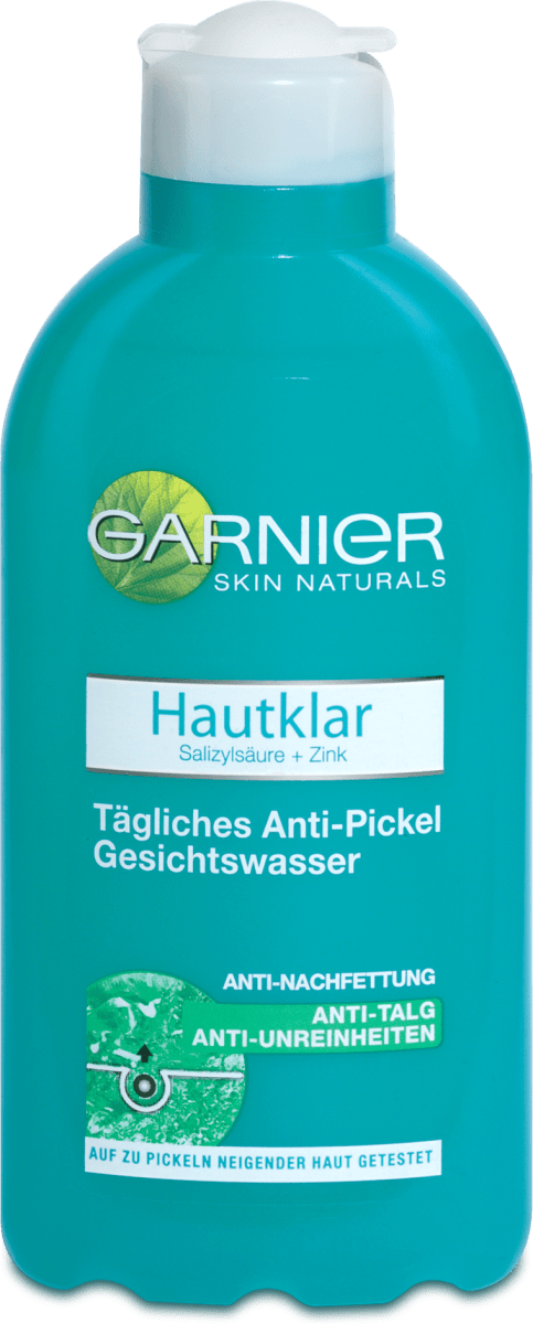 Garnier Skin Naturals Hautklar Tägliches Anti-Pickel Gesichtswasser, 200 ml
