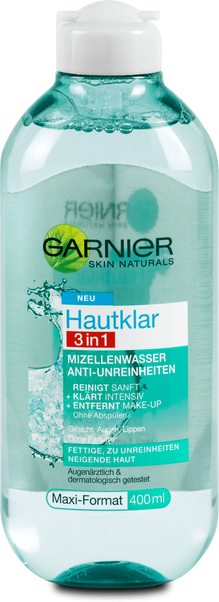 Garnier Hautklar 3in1 400 Naturals ml Skin Mizellenwasser Anti-Unreinheiten,