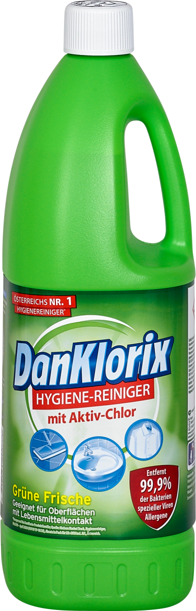 DanKlorix Hygiene-Reiniger Grüne Frische, 1,5 l
