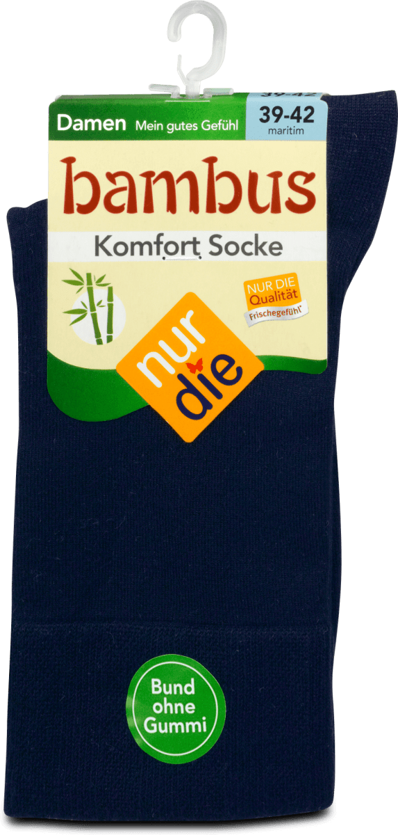 nur die Bambus Komfort Socken Damen maritim, Gr. 3942 (1 Paar), 2 St