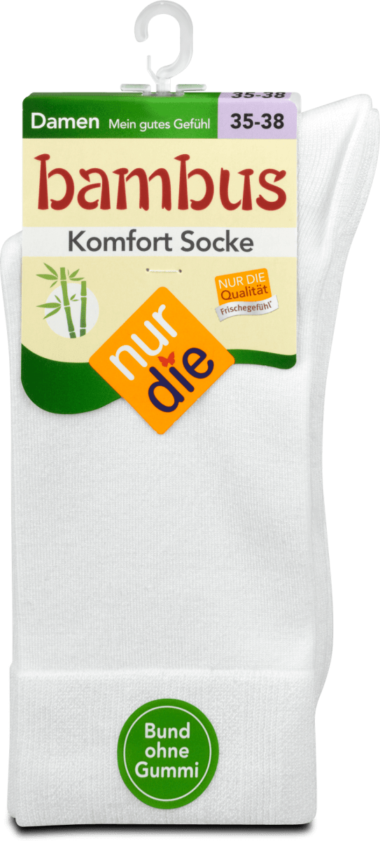 nur die Bambus Komfort Socken Damen weiß, Gr. 3538 (1 Paar), 2 St dm