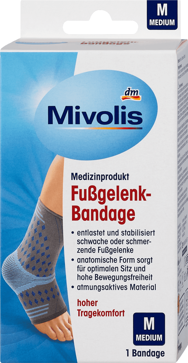Mivolis Fußgelenk-Bandage Größe M, 1 St
