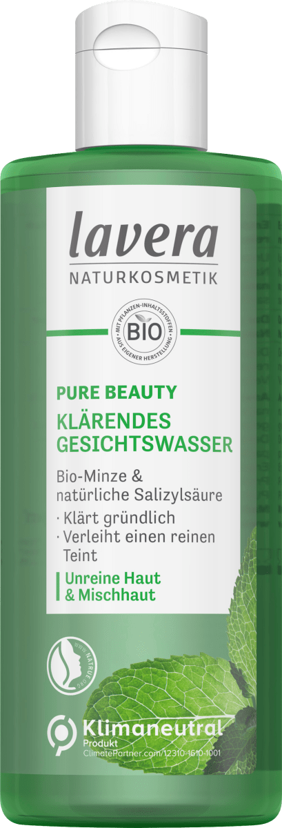 lavera Pure Beauty Klärendes Gesichtswasser Bio-Minze & natürliche  Salizylsäure, 200 ml