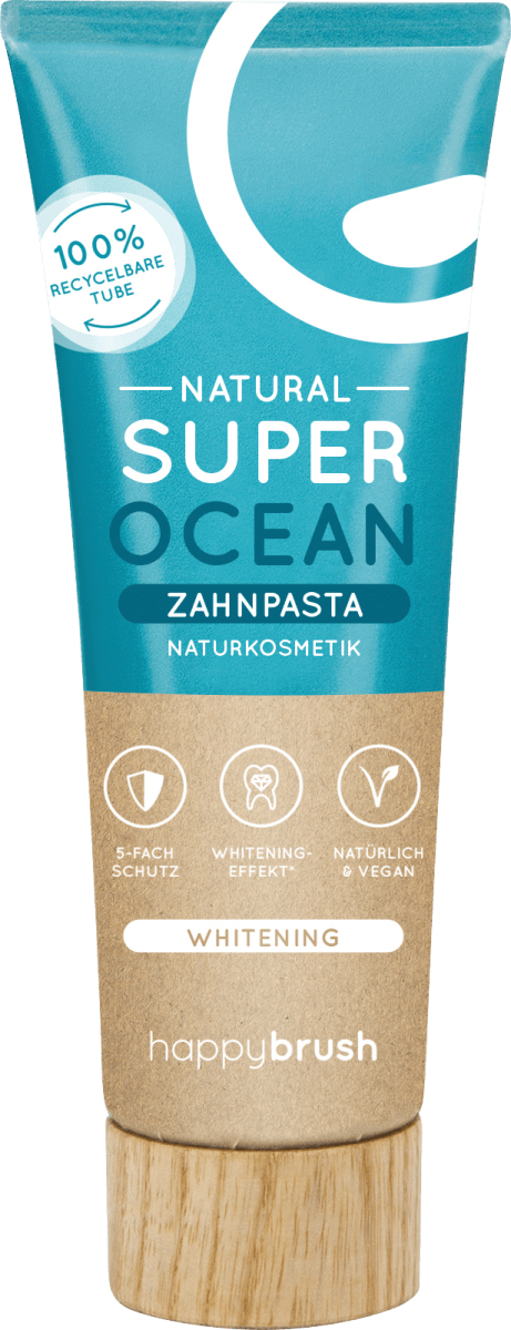 happybrush Natural Super Ocean Zahnpasta Whitening, 75 ml